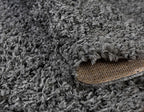 Unique Loom Davos Shag Collection Area Rug - Solid (5' 3" x 8' Oval, Peppercorn)