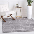Unique Loom Trellis Frieze Collection Area Rug - Geometric (6' Square, Light Gray/ Ivory)