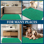 OLANLY Dog Door Mat for Muddy Paws 30x20, Absorbs Moisture and Dirt, Absorbent Non-Slip Washable Doormat, Quick Dry Chenille Mud Mat, Entry Indoor Entryway Carpet for Inside Floor, Emerald Green