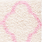 SAFAVIEH Dallas Shag Collection Accent Rug - 4' x 6', Ivory & Light Pink, Trellis Design, Non-Shedding & Easy Care, 1.5-inch Thick Ideal for High Traffic Areas in Foyer, Living Room, Bedroom (SGD257P)
