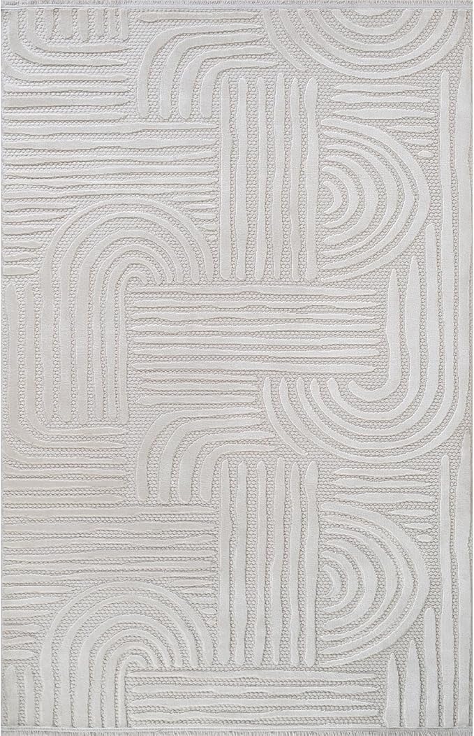 Modern Indoor Rug Orbit 8x10 Area Rugs for Living Room Luxury Kitchen Bedroom Durable Soft Geometric Durable Low and High Pile Stain Resistant Non Shedding Area Carpet 8x10