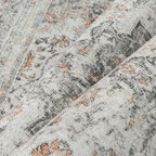 8x10 Washable Vintage Area Rug for Living Room Bedroom Soft Tranditional Non Slip Large Throw Rug Lightweight Floral Low Pile Distressed Carpet Office Playroom Dining Room