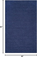 nuLOOM 3x5 Penelope Wool Braided Handmade Area Rug, Navy, Solid Rustic Farmhouse Style, For Bedroom, Living Room, Hallway, Entryway