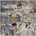 Keen Home Design Area Rugs - 5ft Round Non-Shedding, Abstract Rugs for Kitchen, Living Room, Bedroom, Dining Room, Entryway - Size: 5'3" Square, Multi
