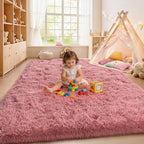 Blush Fluffy Area Rugs for Living Room, Soft Shaggy Carpets for Living Room, Upgrade Anti-Skid Fuzzy Rugs for Kids' Room, Perfect Decor for Modern Home 5x7 Feet