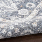 Nourison Home Astra Machine Washable Dark Blue 7'10" x 10' Area Rug - Easy Clean, Non Shedding, Bed Room, Living Room, Dining Room, Kitchen (8' x 10')