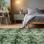 Andency Area Rugs 9x12 for Living Room Home Decor, Large Shaggy Bedroom Carpet, Non-Slip Big Shag Indoor Thick Soft Fluffy Furry Fur Area Rugs for Kids Dorm Nursery Aesthetic, Tie-Dyed Army Green