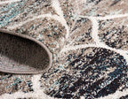 Rugs.com Lattice Frieze Collection Rug – 10' Round Blue Multi Medium Rug Perfect for Kitchens, Dining Rooms