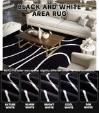 YIHOUSE Black Modern Area Rug 6x9,Abstract Rugs for Bedroom,Black and White Geometric Rug,Minimalist Wave Rug,Dark Washable Area Rugs 6x9 Non Slip Rugs for Living Room，Office