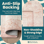 Istana 5x7 Area Rug - Pink Rugs for Living Room 5x7 - Foldable Rugs for Bedroom - Stain Resistant Washable Rug - Eco-Friendly Boho Area Rugs - Easy to Clean Living Room Rug