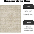 HUGEAR Retro Beige Area Rug 8x10 Machine Washable Living Room Rugs Distressed Vintage Floral Low Pile Carpet Bedroom Office Dining Room Laundry Room Non Slip Soft Lightweight