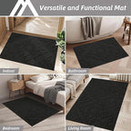COSY HOMEER Door Mat 32”x48”,Absorbent Dirt Trapper Entryway Rugs,Non-Slip Welcome Mat,Washable Entry Rugs,Low Pile Doormat for Front Back Door,Wet Shoes & Paws,Black