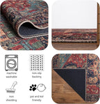 Keen Home Design 4x6 Rug - Machine Washable Area Rug with Non-Slip Backing, Ideal for Living Room, Dining Room, Bedroom - Vintage, Easy Clean, Durable, Low Pile Rug - (4' x 6')