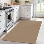 IOHOUZE Washable Area Rug 4x6 Non Slip Rubber Backed Woven Indoor Outdoor Rugs for Entryway Bedroom Rug Kitchen Floor Throw Carpet for Entrance Living Room, Orange/Tan/Brown