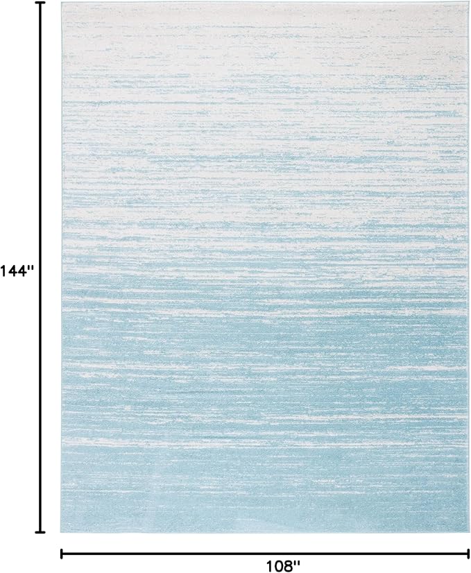 SAFAVIEH Area Rug 9x12 - Adirondack Collection - Large - Aqua & Ivory, Modern Ombre Design, Non Shedding & Easy to Clean, Ideal for Living Room, Bedroom, Office, Dining Space (ADR113J)