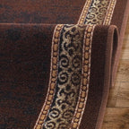 Antep Rugs Alfombras Bordered Modern 2x10 Non-Slip (Non-Skid) Low Pile Rubber Backing Indoor Area Runner Rug (Brown, 2' x 10')