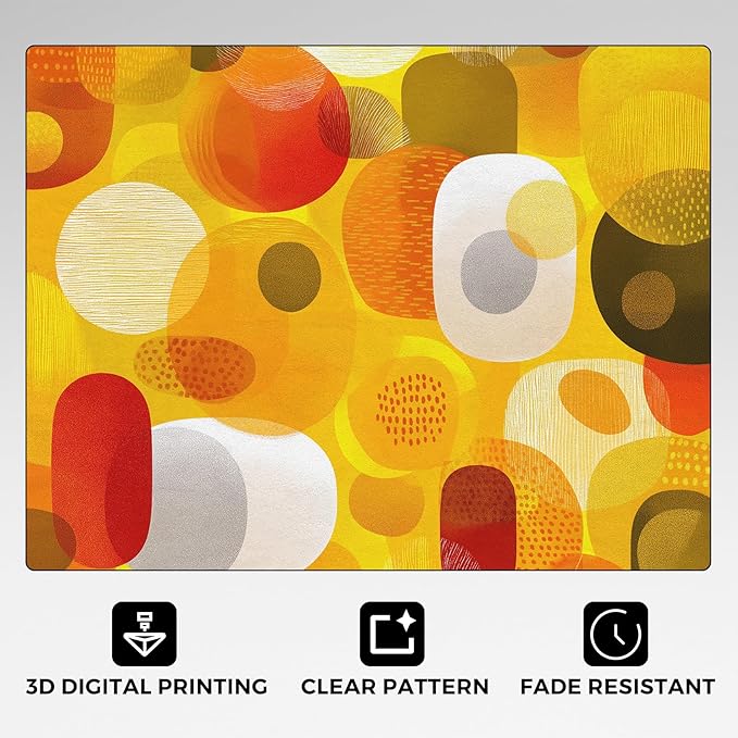 Abstract Geometry Rugs for Home Decor, 5x8 ft, Mid Century Modern Area Rugs for Living Room, Soft Non Slip Washable 70s 80s Geometric Carpet Bedroom Decorations Dt-Ghf-19