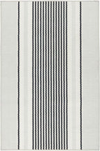 Dash & Albert Gunner Stripe Machine Washable Rug, 5 X 8 Feet, Grey Stripe Pattern