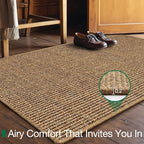 LUMI Handwoven Sisal Door Mat, Non-Slip Durable Entryway Mat, Welcome Front Doormat, Solid Floor Mats for Entrance, 36"x60", Brown Sisal