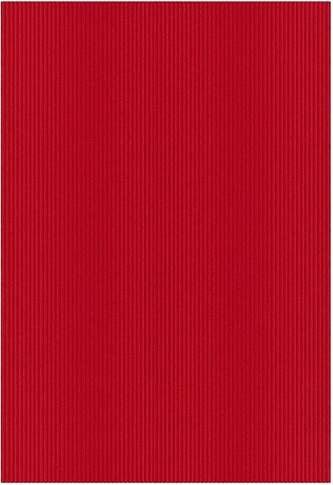Ottomanson 6'6" x 41' Hallway Runner with Scraper Pile Extra Durable Non-Slip Rug Mat for Indoor & Outdoor Use - Ideal for Kitchen, Entryway, Patio & Garage - High-Traffic Carpet, Red