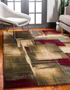 Unique Loom Barista Collection Area Rug - Timor (9' x 12' Rectangle, Multi/ Red)
