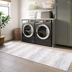 Lahome Moroccan Washable Runner Rug 2x6 Non-Slip Anti-Fatigue Kitchen Rugs and Runners Throw Soft Long Bathroom Runner, Geometric Print Distressed Floor Runners for Entryway Laundry Room Foyer