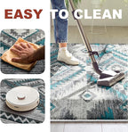 YHSF South West Native American Rug Ritz – Native Tribal American Indian Inspired Rug - Living Room, Bedroom, Hallway, Entryway & High-Traffic Area Rugs - Washable - Soft - Steel, 2 Feet x 3 Feet