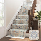 jinchan Kelda Runner Rug 2x10 Hallway Rug Washable Runner Vintage Mat Retro Print Lightweight Non-Slip Floor Cover Distressed Thin Carpet for Entryway Bathroom Bedroom Laundry Room Stairway Orange