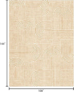 Area Rugs 9x12 Living Room - Large Washable Orange Boho Rugs for Bedroom Soft Abstract Rug Ultra-Thin Modern Rainbow Carpet Rug for Dining Room Nursery Room Home Decor