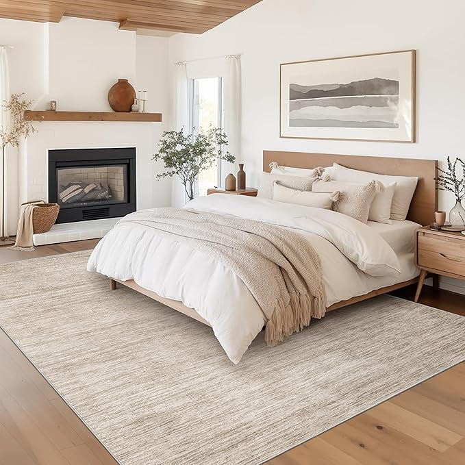 Valenrug Washable Rugs 6x9 - Non Slip 6x9 Area Rugs for Living Room, Stain Resistant Area Rugs for Bedroom, Foldable Machine Washable Area Rug(6'x9', Brown)