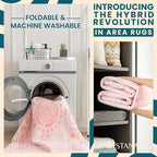 Istana 2x3 Area Rug - Pink Boho Rugs for Living Room 2x3 - Foldable Small Rugs for Bedroom - Stain Resistant Washable Rug Non Slip - Eco-Friendly Area Rugs Indoor