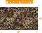 Leopard Rug 4x6 Cheetah Print Washable Non-Slip Rug Ultra Soft Low-Pile Indoor Carpet for Living Dining Playroom