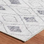 Dash & Albert Chandler Ivory Machine Washable Rug, Runner-2.5 X 8 Feet, Ivory Geometric Pattern