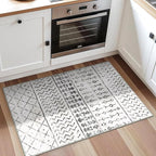 2x3 Machine Washable Area Rug for Entryway, Grey White Vintage Moroccan Rug Non-Slip Low Pile Soft Faux Wool Small Carpet, Kids and Pets Friendly for Bedroom Kitchen Hallway Home Decor Rug