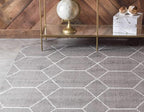 Unique Loom Trellis Frieze Collection Area Rug - Geometric (2' x 3' 1", Dark Gray/ Ivory)