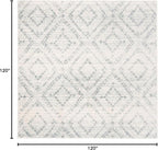 SAFAVIEH Adirondack Collection Area Rug - 10' Square, Ivory & Light Blue, Modern Diamond Distressed Design, Non-Shedding & Easy Care, Ideal for High Traffic Areas in Living Room, Bedroom (ADR131T)