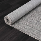 Beverly Rug Indoor Outdoor Rug 5x7, Washable Outside Carpet for Patio, Deck, Porch, Solid Modern Area Rug, Water Resistant, Silver Gray
