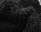 Unique Loom Solid Shag Collection Area Rug (7' 10" Round, Jet Black)