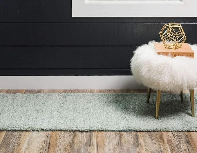 Unique Loom Solo Collection Area Rug - Calabasas (2' 2" x 6' 7" Runner, Light Blue)