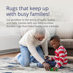 Abani Regal Blue Area Rug for Living Room, Bedroom - Swirl Abstract Pattern - 4' x 6' - Durable & Easy to Clean Washable
