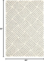 Dash & Albert Layers Grey Hand Hooked Wool Rug, 5 X 8 Feet, Grey/Ivory Geometric Pattern