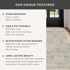 7x10 Washable Rug for Living Room - Stain Resistant Dining Room Rugs for Under Table, Soft Low Pile Large Carpet for Bedroom - Vintage Floral Non-Slip (Beige Blue)