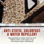 YHSF South West Native American Area Rug C318 - Easy Clean, Thick, Soft, Durable Native Tribal American Indian Inspired Rug for Bedroom/Living Room and More - Ivory, 3 Feet x 4 Feet 7 Inches