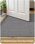 Color&Geometry Ultra-Thin Indoor Door Mat, 32"x48" Low-Profile Non-Slip Entryway Rug with Modern Geometric Texture, Washable Doormat for Indoor Entrance, Front Door, Light Grey (Rolled-up NO Creases)