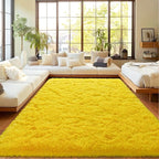 Area Rugs for Living Room, Soft Shaggy Carpets for Living Room, Fuzzy Rugs for Kids' Room, Perfect Decor for Modern Home Yellow 5x7 Feet