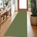 Braided Runner Rug 2x7 Ft Washable Runners for Hallways Non Slip Rubber Backed Kitchen Runners Cotton Entryway Runner Indoor, Woven Floor Carpet for Hall Kitchen Bedroom, Green