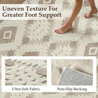 Ivory Brown 8x10 Area Rug Washable Living Room Moroccan Shag Carpet Non Slip Soft Neutral Boho Plush Pile Large Throw Rug for Office Bedroom Dining Room Playroom