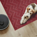 PURRUGS Easy Care Area Rug 6ft x 9ft, Non-Slip Machine Washable Entry Rug, Dog Door Mat, Stain Resistant Accent Rug for Hallway, Bedroom, Living Room and Mudroom, Cherry Red