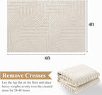 Pauwer 4x6 Washable Area Rugs for Living Room Modern Beige Solid Color Soft Fluffy Rugs for Bedroom Non Slip Boho Accent Indoor Mat Floor Carpet Cover for Kids Room Dining Room Kitchen Office, Beige