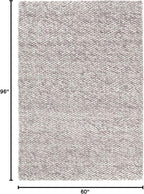 Dash and Albert Loggia Grey Handwoven Wool Rug, 5 X 8 Feet, Grey Solid Pattern - Premium Luxury Hotel Quality Soft Breathable Hypoallergenic Machine Washable Easy Care All Season Comfortable